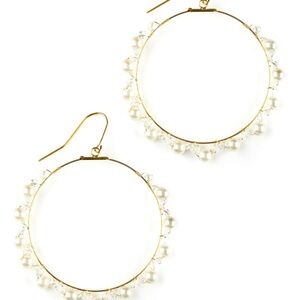NWT Amrita Singh Trinity Hoop Earrings faux pearls